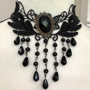 Black lace necklace